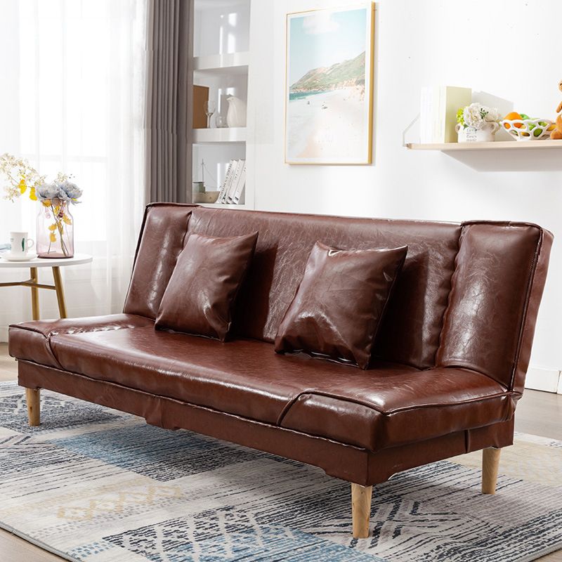 Modern Macaroon Wood 4 Legs Sofa Convertible Armless Sofe for Living Room Clearhalo 'Furniture' 'furniture_sofas' 'kitchen' 'kitchen_sofas' 'Living Room Furniture' 'Sofa' 'sofas' 1200x1200_04b3d580-6b20-4870-8d7b-b22ef946e3e8