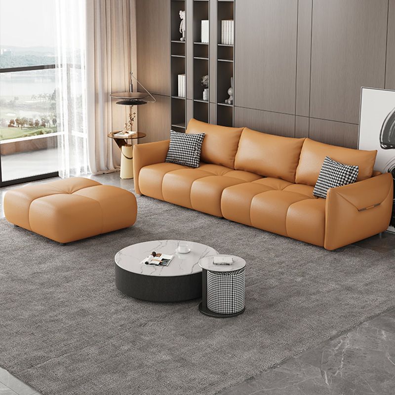 リビングルームのためにボルスター枕の座席を備えた超近代的な革のソファ