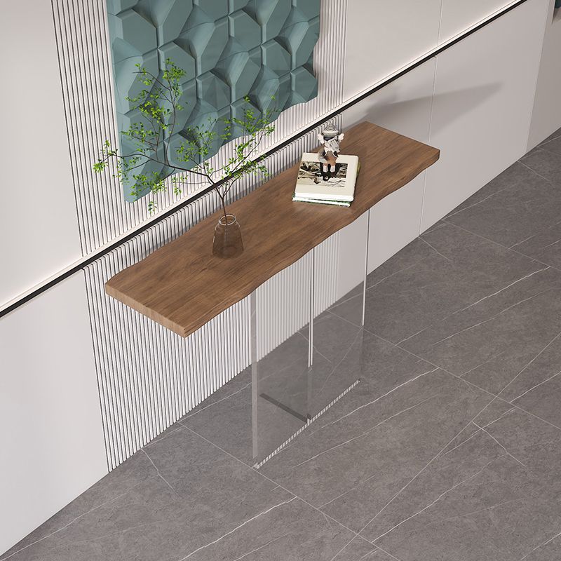 Tabla de consola de madera sólida 31.5 "Mesa de altura rectangular de altura con pierna acrílica