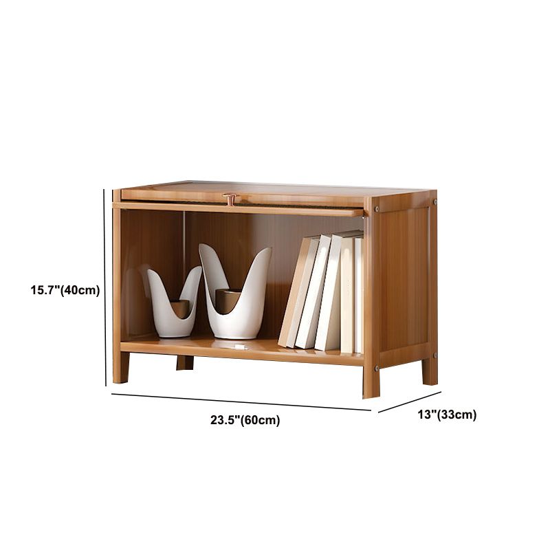 13 "brede houten boekenkast bamboe lichtbruine boekenplank met deuren