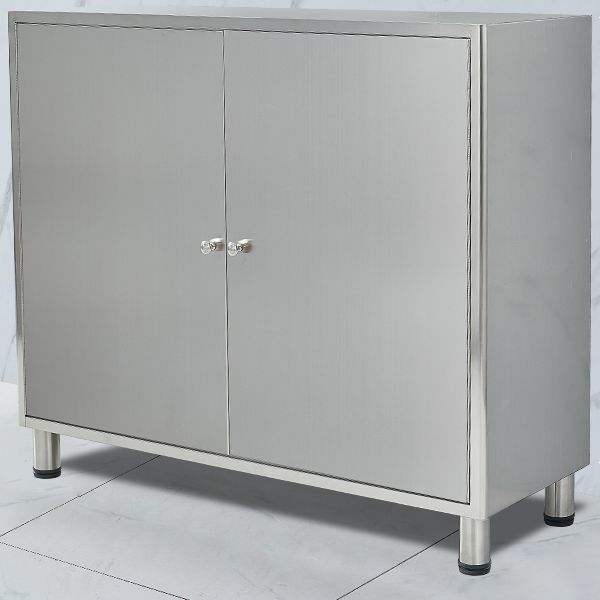 Stainless Steel Kitchen Sideboard Cabinet Modern Server Cabinet with Storage Clearhalo 'buffet_sideboard' 'Buffets & Sideboards' 'furn' 'furn_buffet_sideboard' 'Furniture' 'furniture_buffet_sideboard' 'Kitchen & Dining Furniture' 1200x1200_04ba11cc-5f67-4c74-88cf-5f1d7487309e