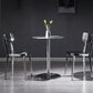 Silver Industrial Dining Chairs Stainless Steel Armless Dining Side Chair