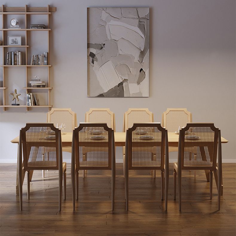 Modern 1/2/3/5/9 Pieces Dining Set Wood Dining Furniture Set in Natural Clearhalo 'Dining Room Sets' 'Dining Tables & Seating' 'dining_room_set' 'furn' 'furn_dining_room_set' 'Furniture' 'Kitchen & Dining Furniture' 1200x1200_04bcf799-286a-43c7-86ac-89a756e3e37d