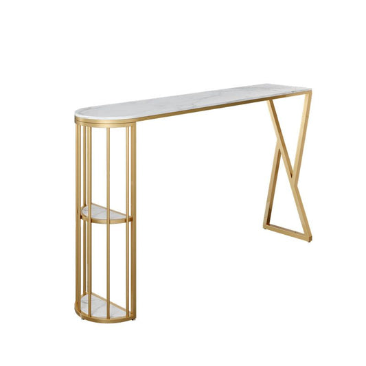 Glam Style Bar Table Stone Top Pub Table with Cabinet for Dining Room Clearhalo 'Bar Furniture' 'Bar Tables' 'bar_tables' 'furn' 'furn_bar_tables' 'Furniture' 'furniture_bar_tables' 'Kitchen & Dining Furniture' 1200x1200_04bd157f-6696-4193-96d3-5b8032ed665a