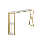 Glam Style Bar Table Stone Top Pub Table with Cabinet for Dining Room Clearhalo 'Bar Furniture' 'Bar Tables' 'bar_tables' 'furn' 'furn_bar_tables' 'Furniture' 'furniture_bar_tables' 'Kitchen & Dining Furniture' 1200x1200_04bd157f-6696-4193-96d3-5b8032ed665a