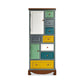 Industrial Wood Accent Chest with Drawers Colorful Accent Cabinet
