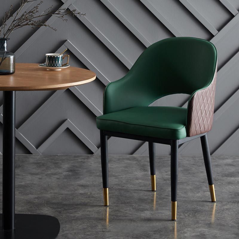 Glamderleder Esstuhl offener Essnebel Möbel mit Eisenbeinen in mattem Finish