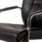 No Distressing Black Arm Chair Faux Leather and Chrome Frame Office Chair Clearhalo 'furn' 'furn_office_chair' 'Furniture' 'Office Chairs' 'Office Furniture' 'office_chair' 1200x1200_04be0a0b-864a-420c-a070-99fc6563c6e2