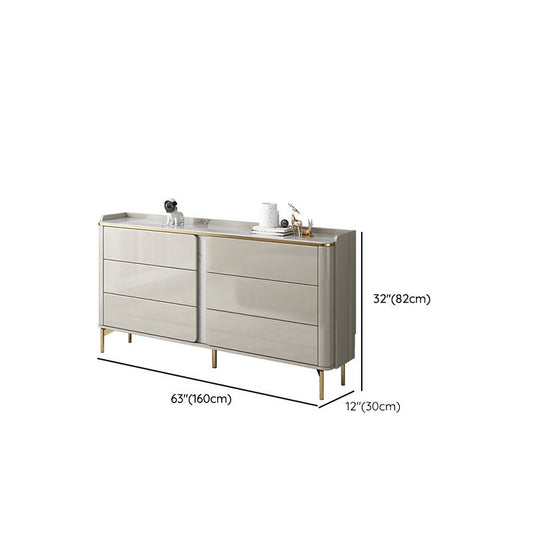 Classic Glam Dresser Stone Storage Chest Dresser with 6 Drawers , 11.7 Inch Width