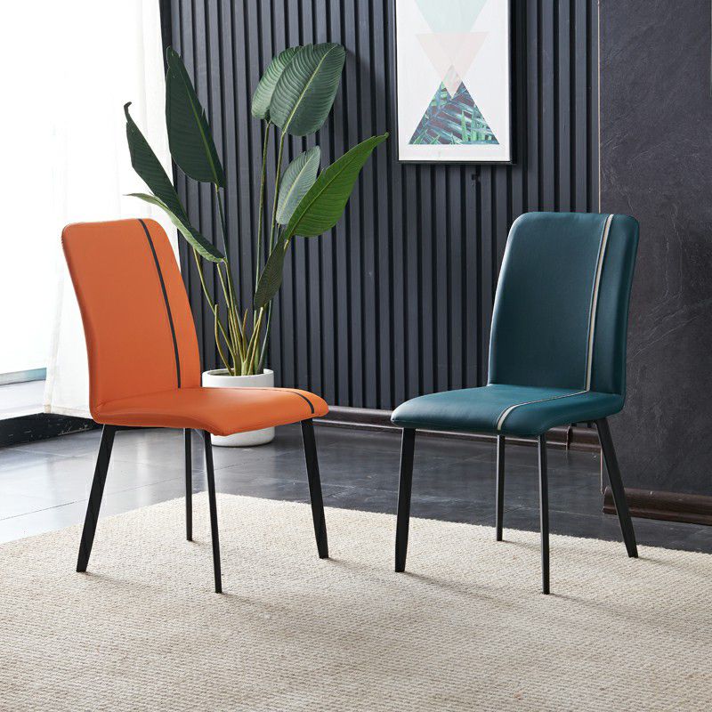 Contemporary Hotel PU Leather Side Chair Matte Finish Parsons Dining Chairs Clearhalo ' kitchen&dining_furn' 'Dining Chairs' 'Dining Tables & Seating' 'dining_chair' 'furn' 'furn_dining_chair' 'Furniture' 'furniture_dining_chair' 'Kitchen & Dining Furniture' 'kitchen' 1200x1200_04c01791-bda0-4be0-92c7-5fc3d389a6a5