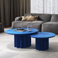 Contemporary Cocktail Table Solid Wood Round Pedestal Single Coffee Table