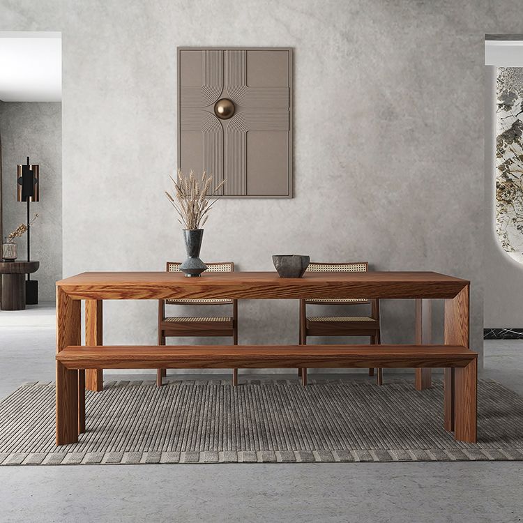 Industrial Rectangle Dining Room Table Solid Wood Fixed Kitchen Desk Clearhalo 'Dining Tables & Seating' 'Dining Tables' 'dining_table' 'furn' 'furn_dining_table' 'Furniture' 'Kitchen & Dining Furniture' 1200x1200_04c14cd4-c62f-4f45-ac8b-929b063b4c41