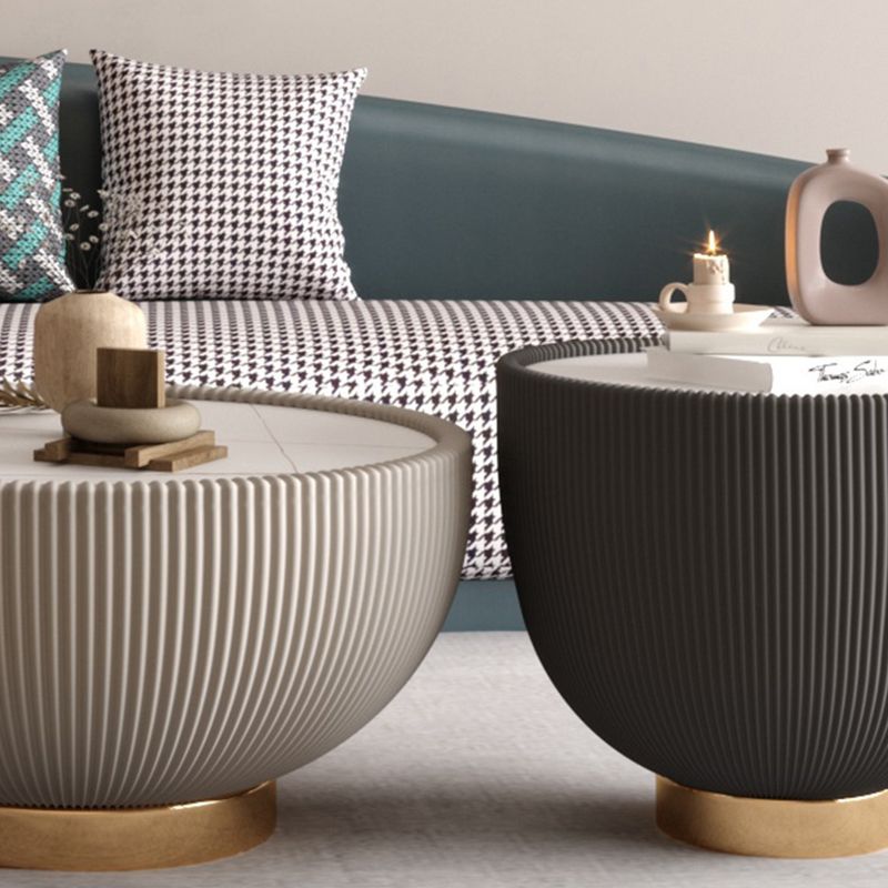 Luxurious Slate Round Pedestal Coffee Cocktail Table in White and Gray Clearhalo 'Coffee & Accent Tables' 'Coffee Tables' 'coffee_tables' 'furn' 'furn_coffee_tables' 'Furniture' 'Living Room Furniture' 1200x1200_04c2876a-63cf-442d-9e09-45ac98a3d8eb