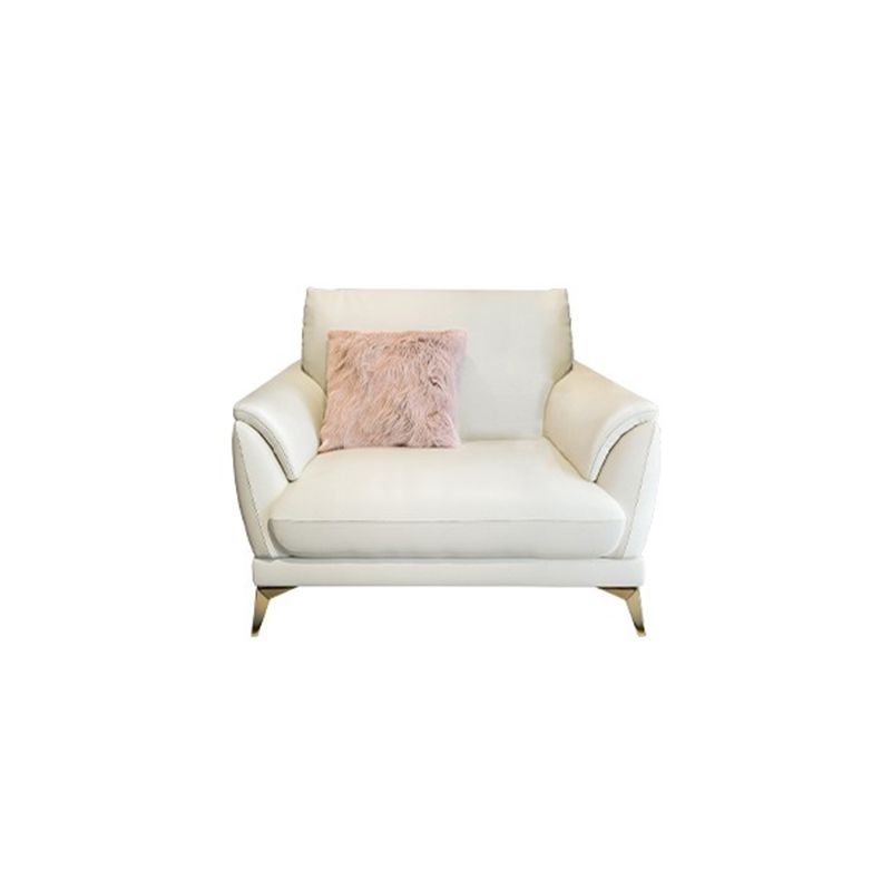 Panchina di divano standard contemporanea in pelle resistente alla macchia in bianco