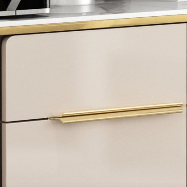 Glam -dressoir kaststeen en gemanipuleerd houten eetbuffet