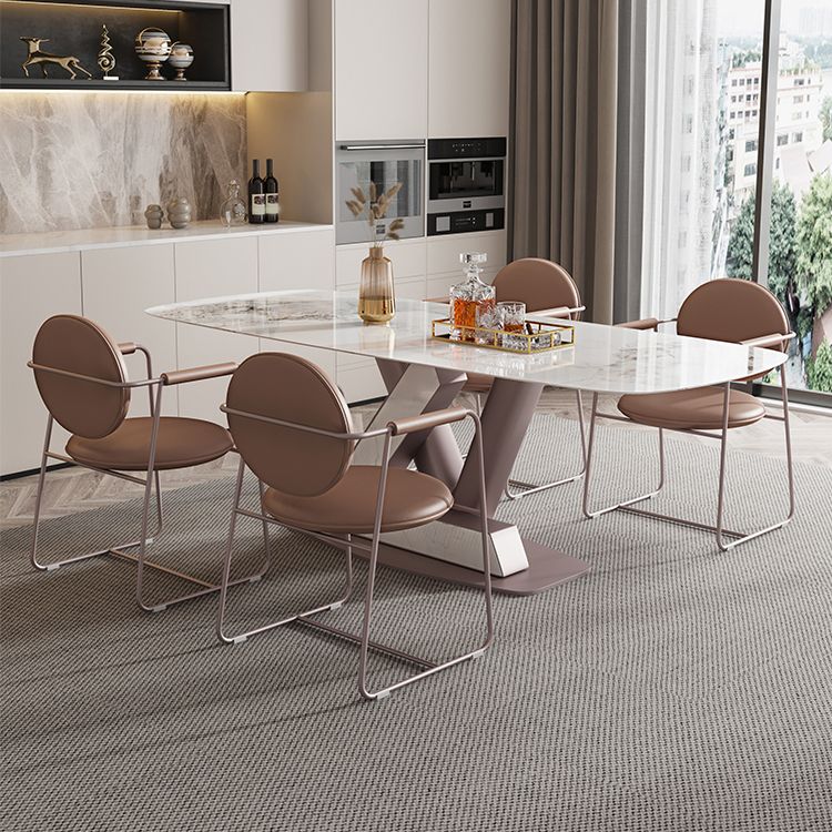 Nordic 1/4/5/7 Pieces Rectangle Dining Set Sintered Stone Top Dinette Table Set Clearhalo 'Dining Room Sets' 'Dining Tables & Seating' 'dining_room_set' 'furn' 'furn_dining_room_set' 'Furniture' 'Kitchen & Dining Furniture' 1200x1200_04cb1a38-8c84-493a-9859-93adfb7bf9ca