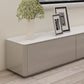 Supporto TV moderno in legno da 16" con contenitore chiuso, supporto TV bianco con cassetti