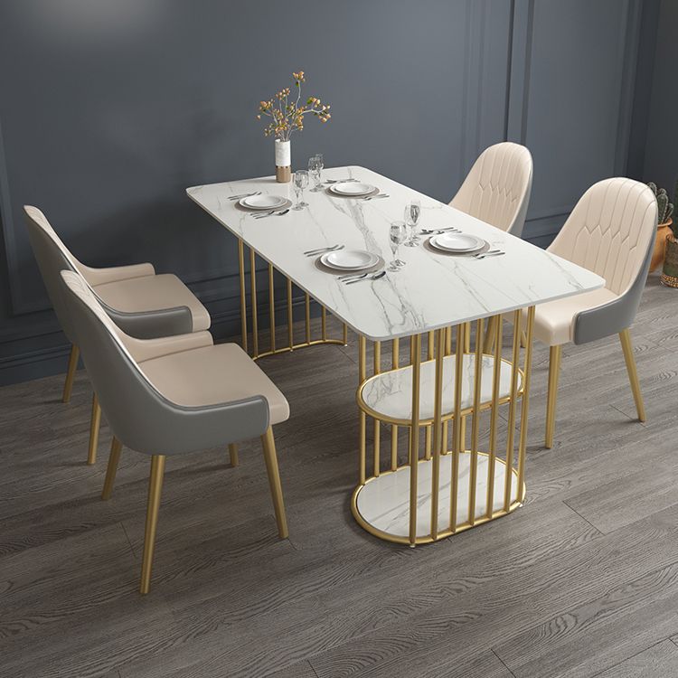 Metal Contemporary Rectangle Dining Table Sintered Stone Table for Kitchen and Dining Room Clearhalo ' dining_table' 'Dining Tables & Seating' 'Dining Tables' 'furn' 'furn_dining_table' 'Furniture' 'furniture_dining_table' 'Kitchen & Dining Furniture' 'kitchen&dining_furn' 'kitchen' 'kitchen_dining_table' 1200x1200_04cdb77a-29d2-482c-b97f-95faf12f74ce