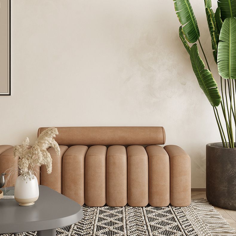 Contemporary Solid Color Velvet / Wool Armless Sofa for Living Room Clearhalo 'furn' 'furn_sofas' 'Furniture' 'Living Room Furniture' 'Sofa' 'sofas' 1200x1200_04ce5d16-bb30-4365-bde9-a5fafe0af1ad