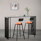 Modern Marble Table with Rectangle Table Top Black Sled Table - 42" H Clearhalo 'Bar Furniture' 'Bar Tables' 'bar_tables' 'furn' 'furn_bar_tables' 'Furniture' 'furniture_bar_tables' 'Kitchen & Dining Furniture' 1200x1200_04cf0917-7dd0-433a-8e69-10a84d369b03