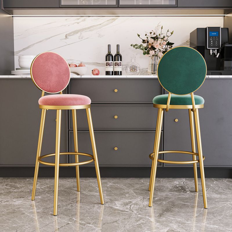 Nordic Design Upholstered Bar Stools for Home Luxury Low Back Round Stools Clearhalo 'Bar Furniture' 'Bar Stools' 'bar_stools' 'furn' 'furn_bar_stools' 'Furniture' 'furniture_bar_stools' 'Kitchen & Dining Furniture' 1200x1200_04d11862-6073-4e30-8e9f-ba6f37e76031