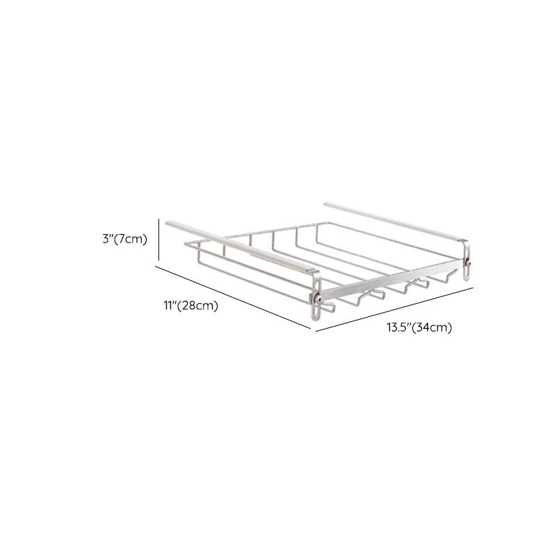 キッチン用のコンテンポラリーハンギングガラスラックステンレススチールガラスラック