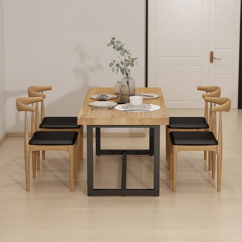 Industrial Solid Wood Dining Table Set 1/5/7 Pieces Dining Set Clearhalo 'Dining Room Sets' 'Dining Tables & Seating' 'dining_room_set' 'furn' 'furn_dining_room_set' 'Furniture' 'Kitchen & Dining Furniture' 1200x1200_04d1882b-273d-47b2-b9f1-5eca17a8cd33