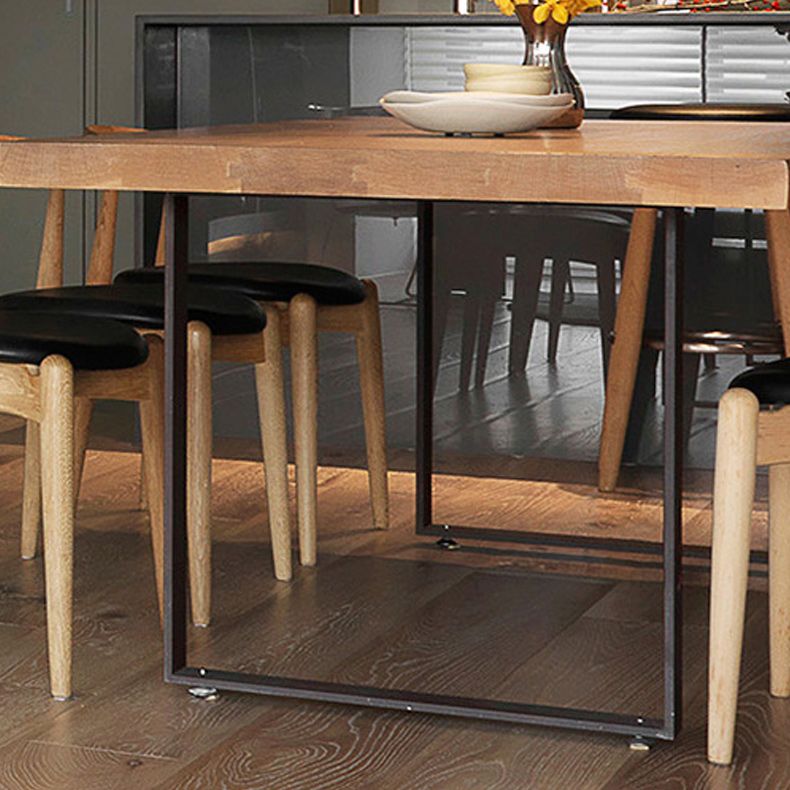 Mesa de comedor de madera de madera sólida mesa de madera rectangular con base de trineo