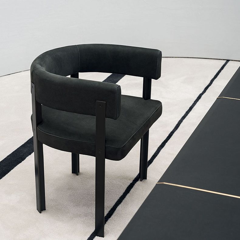 Modern Style Dining Armchairs Upholstered Arm Chairs with Black Metal Legs Clearhalo ' kitchen&dining_furn' 'Dining Chairs' 'Dining Tables & Seating' 'dining_chair' 'furn' 'furn_dining_chair' 'Furniture' 'furniture_dining_chair' 'Kitchen & Dining Furniture' 'kitchen' 1200x1200_04d254fa-e703-406e-9e62-e572d0fd037b