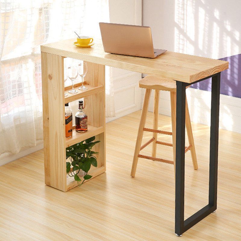 Solid Wood Bar Dining Table Industrial Bar Table with Sled Base Clearhalo 'Bar Furniture' 'Bar Tables' 'bar_tables' 'Furniture' 'furniture_bar_tables' 'Kitchen & Dining Furniture' 1200x1200_04d35932-9e61-4c9a-89e8-f49aa3d9213f