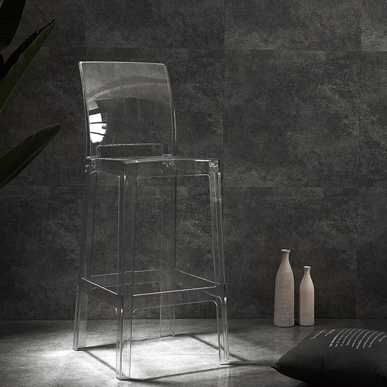 Acrylic Indoor Bar Stool Full Back Modern Square Arm-less Counter Stool Clearhalo 'Bar Furniture' 'Bar Stools' 'bar_stools' 'furn' 'furn_bar_stools' 'furniture_bar_stools' 'Kitchen & Dining Furniture' 'kitchen&dining_furn' 'kitchen' 'kitchen_furn' Furniture' 1200x1200_04d69c3d-44b1-43b9-a982-8940f3e02e74
