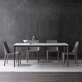 Stone Top Dining Table Contemporary Dining Table with 4 Black Legs Clearhalo 'Dining Tables & Seating' 'Dining Tables' 'dining_table' 'furn' 'furn_dining_table' 'Furniture' 'furniture_dining_table' 'Kitchen & Dining Furniture' 'kitchen' 'kitchen_dining_table' 1200x1200_04d6b9ec-4437-482d-9d56-633eebc1c027