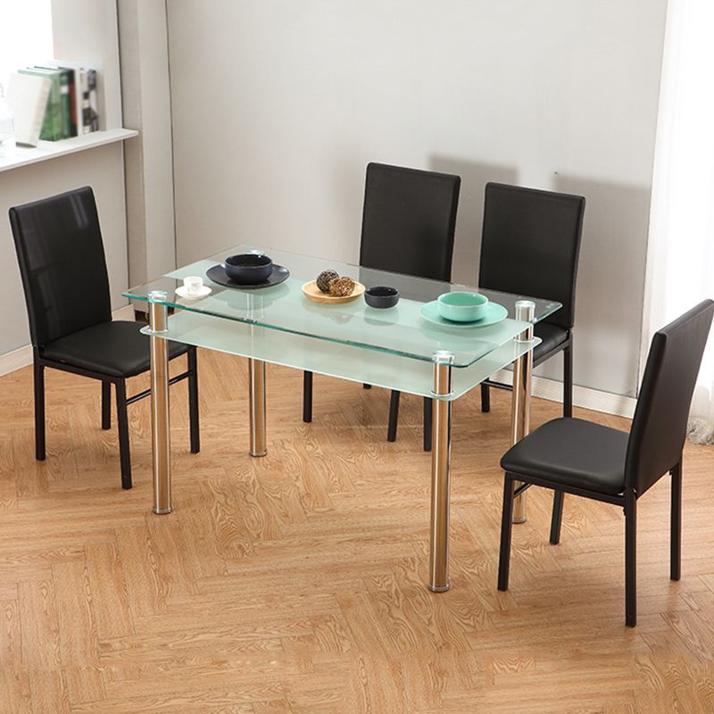 Tavolo da pranzo contemporaneo in metallo tavolo in vetro trasparente per sala da pranzo