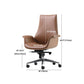 Contemporary Arm Chair Fixed Arms Adjustable Seat Height Brown Leather Office Chair Clearhalo 'furn' 'furn_office_chair' 'Furniture' 'Office Chairs' 'Office Furniture' 'office_chair' 1200x1200_04d964fe-f8ba-4043-94a3-5aaa029a0c79