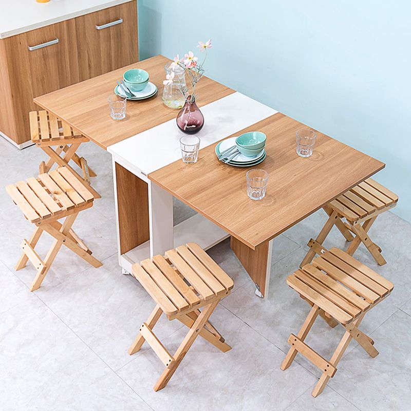 Modern 1/2/3/4/5/6/7 Pieces Foldable Dinette Set Engineered Wood Dining Table Set Clearhalo 'Dining Room Sets' 'Dining Tables & Seating' 'dining_room_set' 'Furniture' 'furniture_dining_room_set' 'Kitchen & Dining Furniture' 1200x1200_04da53a9-a209-4a80-af50-5608e5bd8b1f