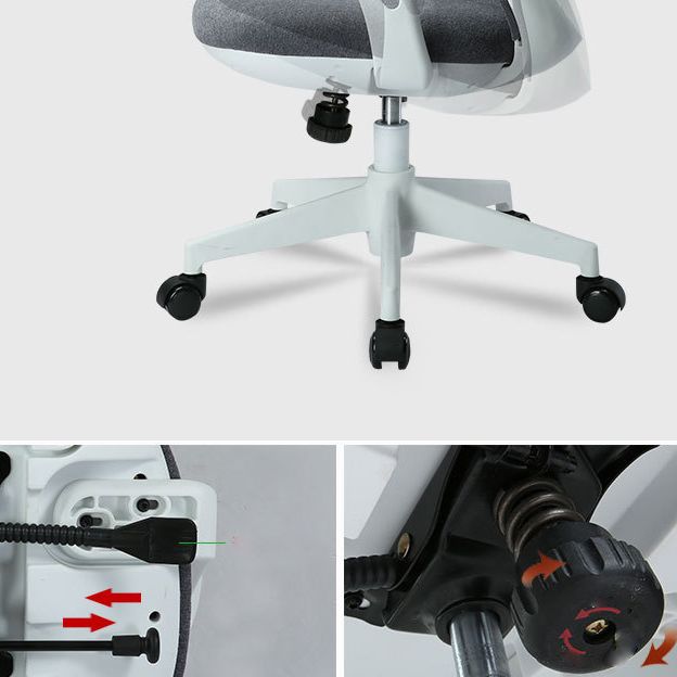 Silla ergonómica de escritorio en medio trasero silla de oficina giratoria ajustable con ruedas