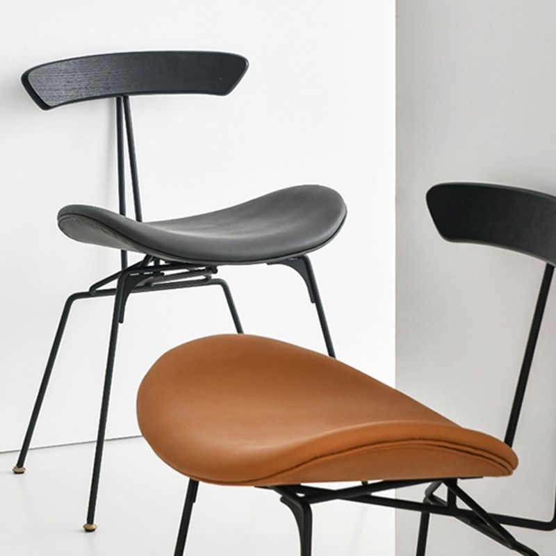 Black Iron Legs Dining Chairs Industrial Armless Dining Side Chair Clearhalo 'Dining Chairs' 'Dining Tables & Seating' 'dining_chair' 'furn' 'furn_dining_chair' 'Furniture' 'Kitchen & Dining Furniture' 1200x1200_04dbe3cf-ceea-4c7b-9656-e5e1666df341