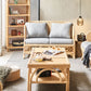 Cadre en bois scandinave canapé de mélange en coton en gris pour le salon