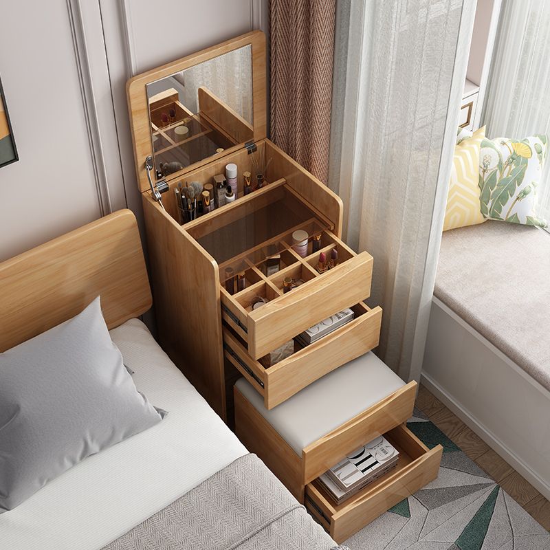 Contemporary 3 Drawer & Jewelry Vanity Desk Wood Makeup Vanity Desk Clearhalo 'Bedroom Furniture' 'furn' 'furn_makeup_vanities' 'Furniture' 'Makeup Vanities' 'makeup_vanities' 1200x1200_04dcc8b0-6c3c-4325-80c0-6aeb6b70edc5