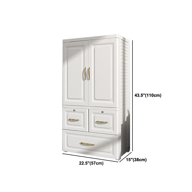 Contemporary Style Wardrobe Plastic Bedroom Wardrobe Closet With Drawer