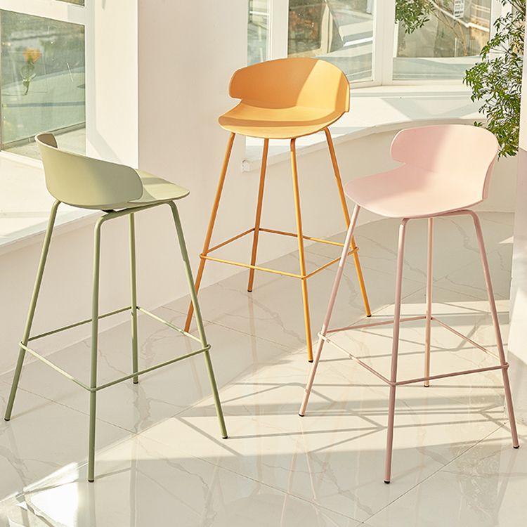 Nordic Style Metal Bar-stool Plastic Counter Bar Stool for Home Clearhalo 'Bar Furniture' 'Bar Stools' 'bar_stools' 'furn' 'furn_bar_stools' 'Furniture' 'furniture_bar_stools' 'Kitchen & Dining Furniture' 1200x1200_04e02fd7-d80e-4b79-913d-a5a5b0c4dc43