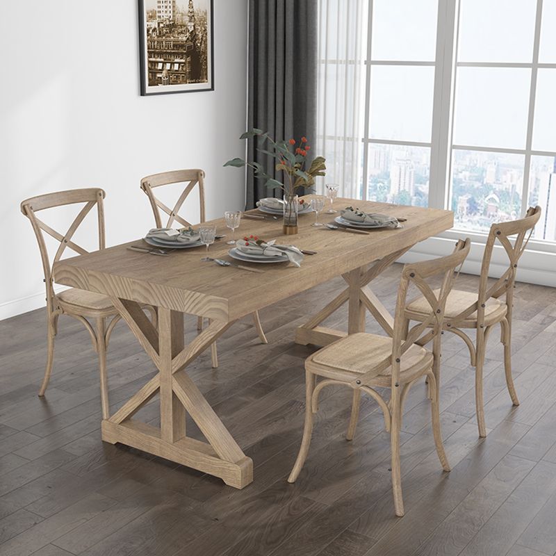 Farmhouse Dining Room Set Wood Trestle Standard Height Table for Dining Room Clearhalo 'Dining Room Sets' 'Dining Tables & Seating' 'dining_room_set' 'Furniture' 'furniture_dining_room_set' 'Kitchen & Dining Furniture' 'kitchen&dining_furn' 'kitchen' 1200x1200_04e20fac-bbf7-436b-b416-7763afacf2a3