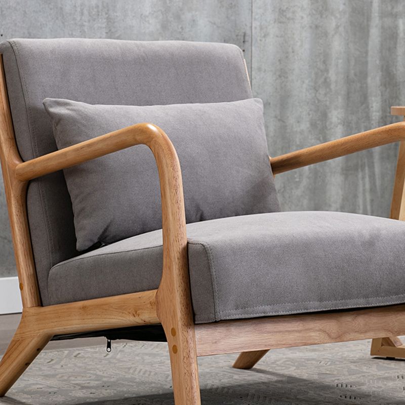 Lounge Accent Arm Chair Cotton Blend with Basic Four Legs and Pillow Back Clearhalo 'Accent Chairs' 'accent_chairs' 'Chairs & Seating' 'furn' 'furn_accent_chairs' 'Furniture' 'Living Room Furniture' 1200x1200_04e384d8-c334-4e15-b840-2867b4cd5863