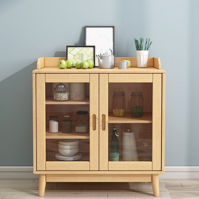 Contemporary Sideboard Buffet Rubberwood Solid Wood Dining Server Clearhalo 'buffet_sideboard' 'Buffets & Sideboards' 'furn' 'furn_buffet_sideboard' 'Furniture' 'Kitchen & Dining Furniture' 1200x1200_04e403f2-6eb5-4db8-a4cd-11eedd1c1eca