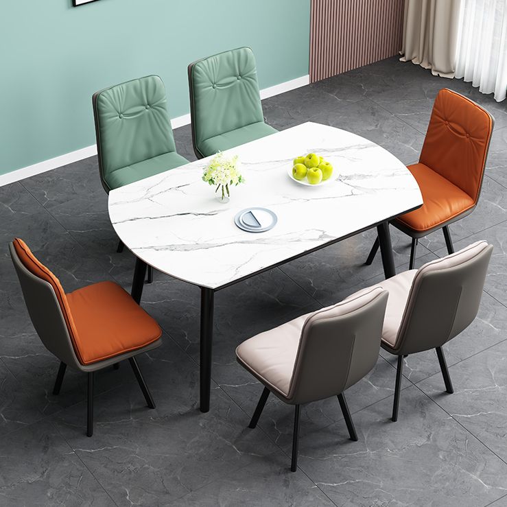 Sedie da pranzo moderne senza braccio in pelle finta sedia da pranzo parsons