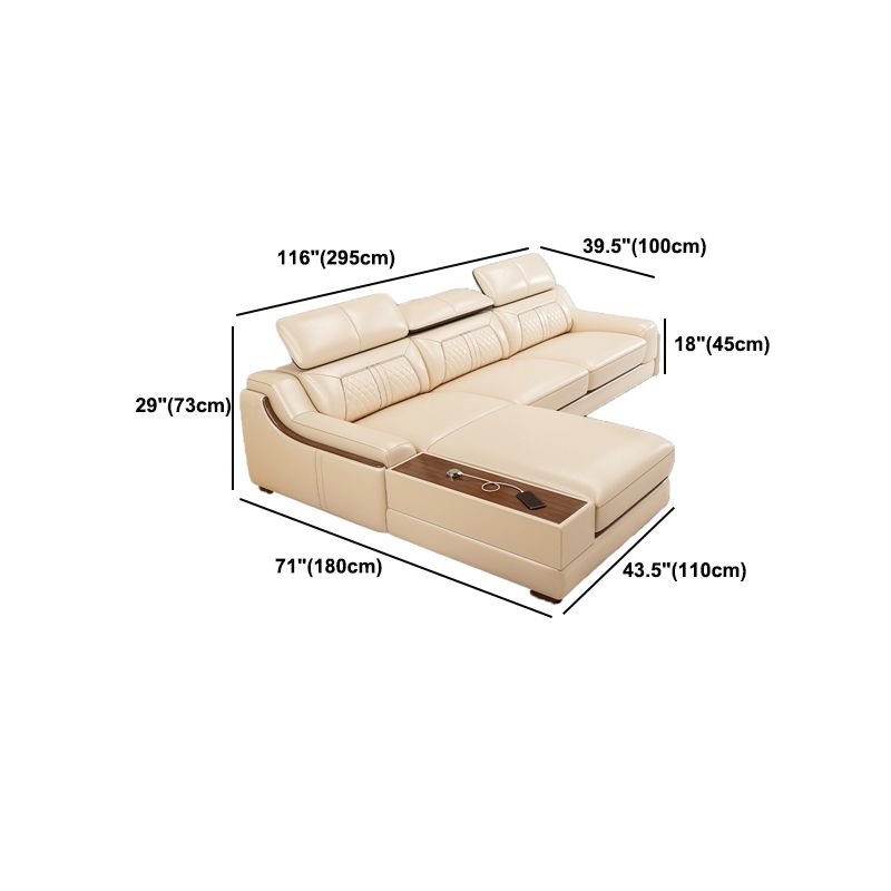 Divano e chaise con armi inclinate resistenti alla vera pelle contemporanea divano e chaise