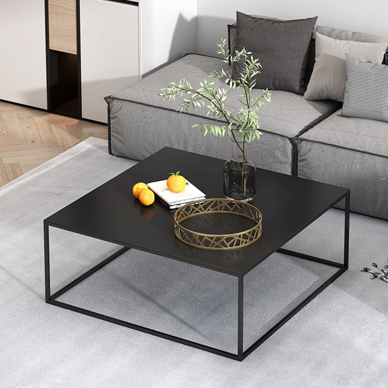 Mid-Century Modern Square Cocktail Table Iron Frame 1 Single Coffee Table - 15.75" H