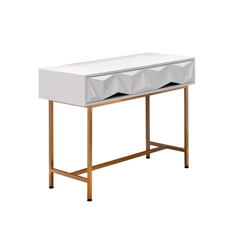 15,74 "tavoli da vanità per vanità per trucco largo con 2 cassetti, bianco brillante