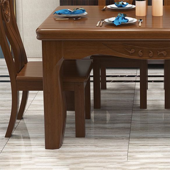 Traditional Style Rectangular Dining RoomTable Set for 6 with Parson Chairs Walnut Dining Set Clearhalo 'Dining Room Sets' 'Dining Tables & Seating' 'dining_room_set' 'furn' 'furn_dining_room_set' 'Furniture' 'furniture_dining_room_set' 'Kitchen & Dining Furniture' 'kitchen&dining_furn' 'kitchen' 1200x1200_04e82409-1dcc-47e4-aaf2-6c2c01024c1e