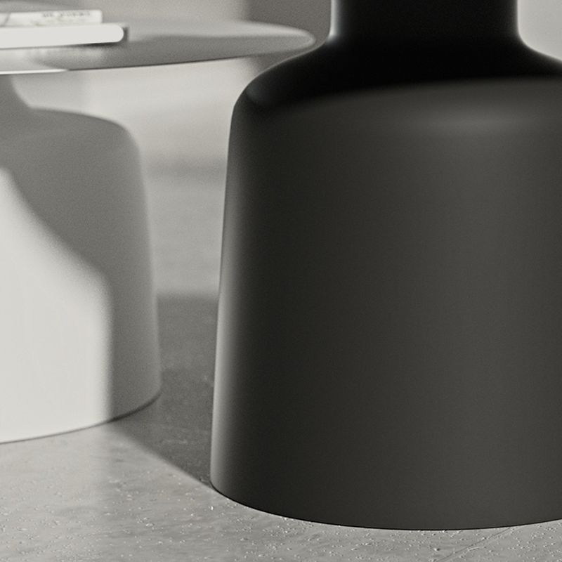 ペデスタルブラック/ホワイトコーヒーテーブルメタルラウンドカクテルテーブル